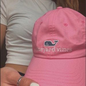 Pink Vineyard Vines baseball cap